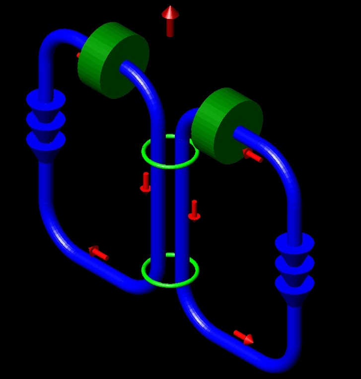 Visualization of a hydrodynamic effect.